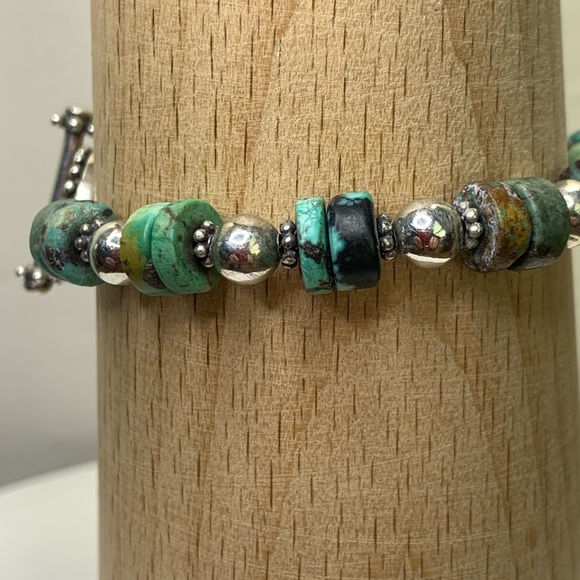 Silpada Vintage RARE Sterling Silver & Turquoise Bead Bracelet/Earring Set - Picture 9 of 16